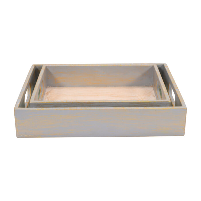 CRAFTMITRA Multicolor Wooden Tray (Set of 2) - Image 5