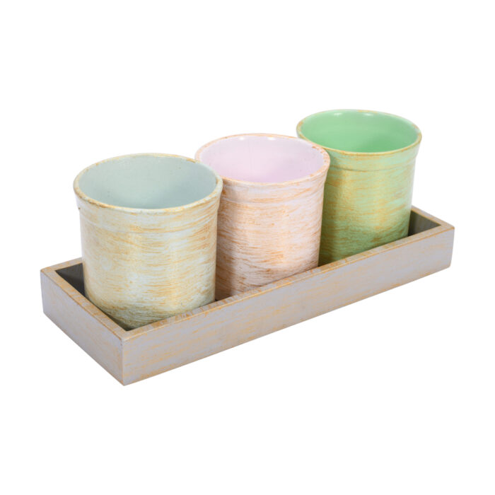 CRAFTMITRA Flower Stand Set of 3 with Tray - Image 3