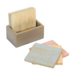 Grey Dessert Tea Coasters with Holder (Multicolor, Set of 6) - Image 2