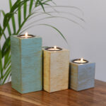 CRAFTMITRA MULTICOLOR Candle Holders Set of 3