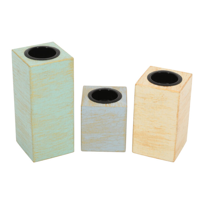 CRAFTMITRA MULTICOLOR Candle Holders Set of 3 - Image 4
