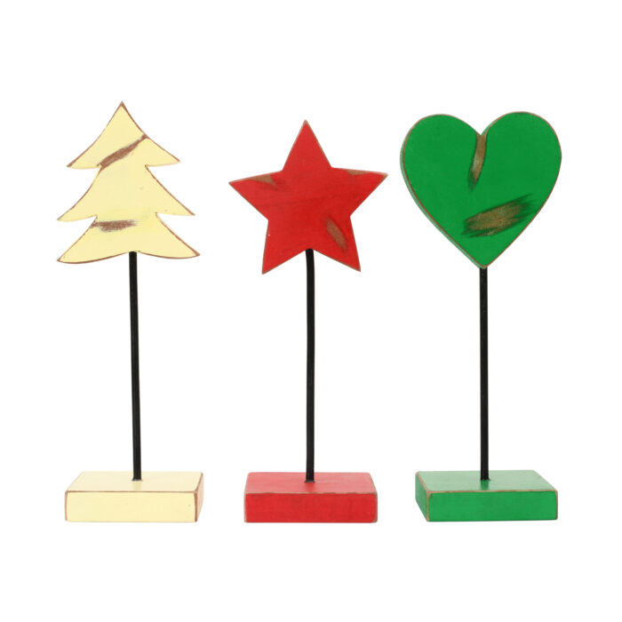 CRAFTMITRA mULTICOLOR Christmas Star Hart and Tree (PACK OF 3) - Image 2