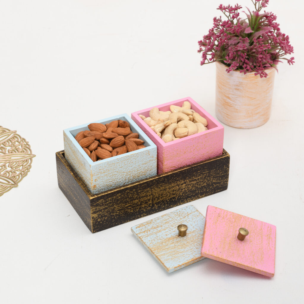 Brown Dessert Dry Fruit Tray Set