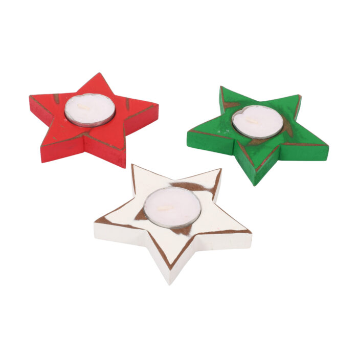 CRAFTMITRA Multicolor Candle Holder (PACK OF 3) - Image 2