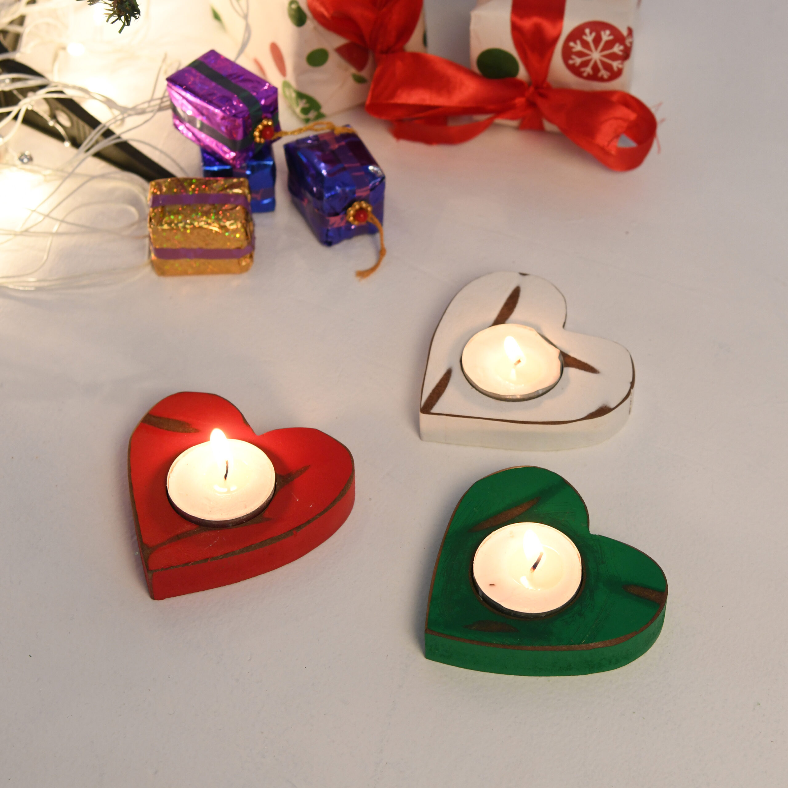 CRAFTMITRA MULTICOLOR Candle Holder (PACK OF 3) - Image 1