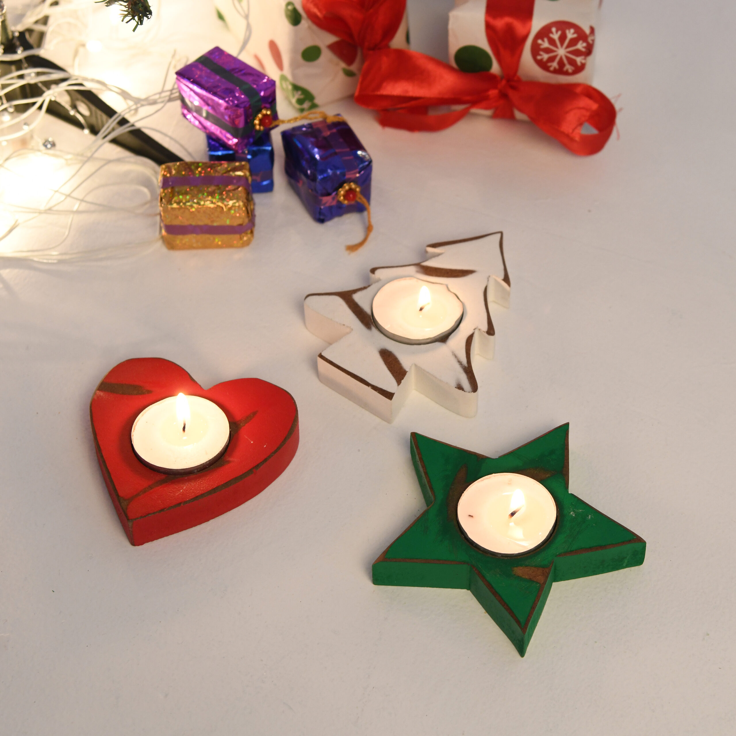 CRAFTMITRA MULTICOLOR Candle Holder (PACK OF 3)