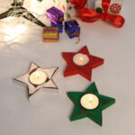 CRAFTMITRA Multicolor Candle Holder (PACK OF 3)