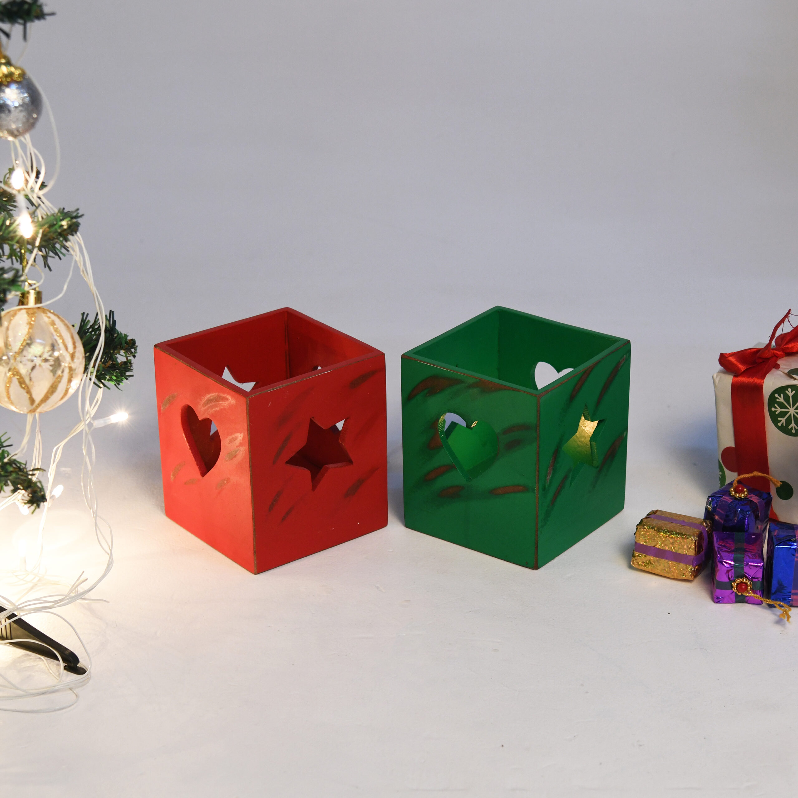 CRAFTMITRA MULTICOLOR Tea Light Holder (PACK OF 2)