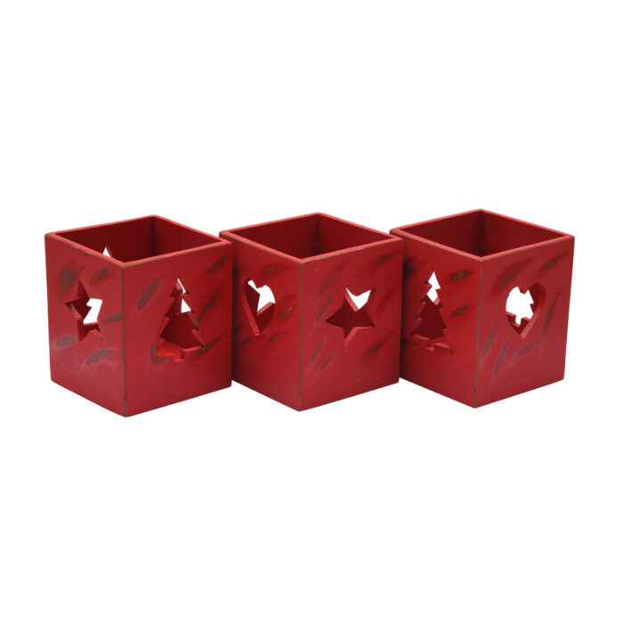 CRAFTMITRA RED Tea Light Holder (PACK OF 3) - Image 2