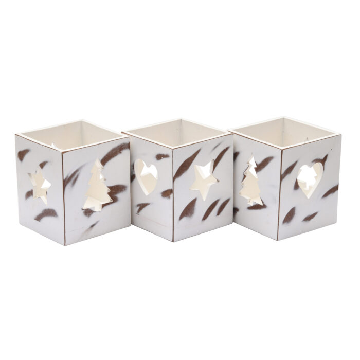 CRAFTMITRA WHITE Tea Light Holder (PACK OF 3) - Image 2