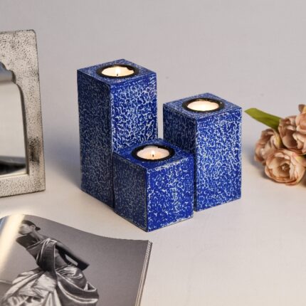 Blue T Light Holder