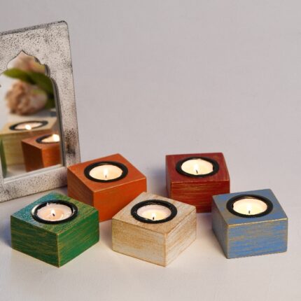 Mini Square T Light Holder ( Set of 5)