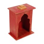 Red Golden Wooden Mandir