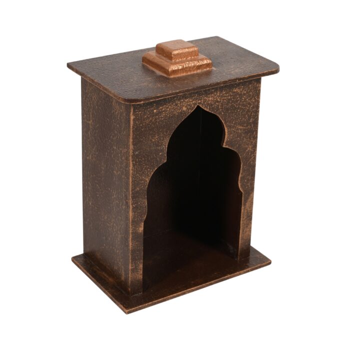 Brown Golden Wooden Mandir