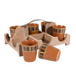 Cutting Chai Glass Set with wooden Stand - Image 4