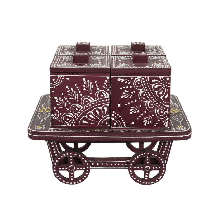 Trolley Dry Fruit Box with 4 Compartment (Ruby) - Image 2