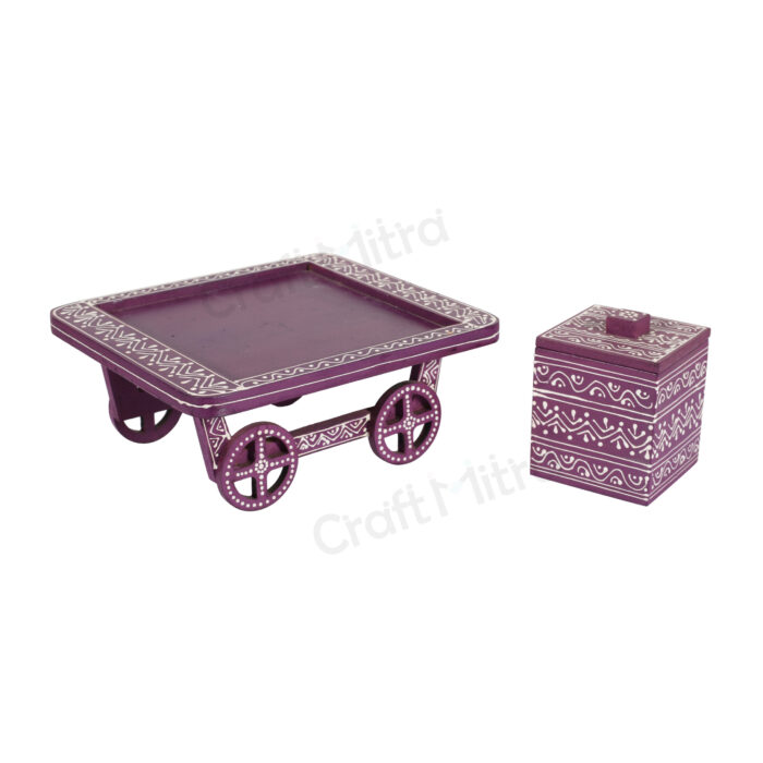 Trolley Dry Fruit Box with 4 Compartment (Purple) - Image 4