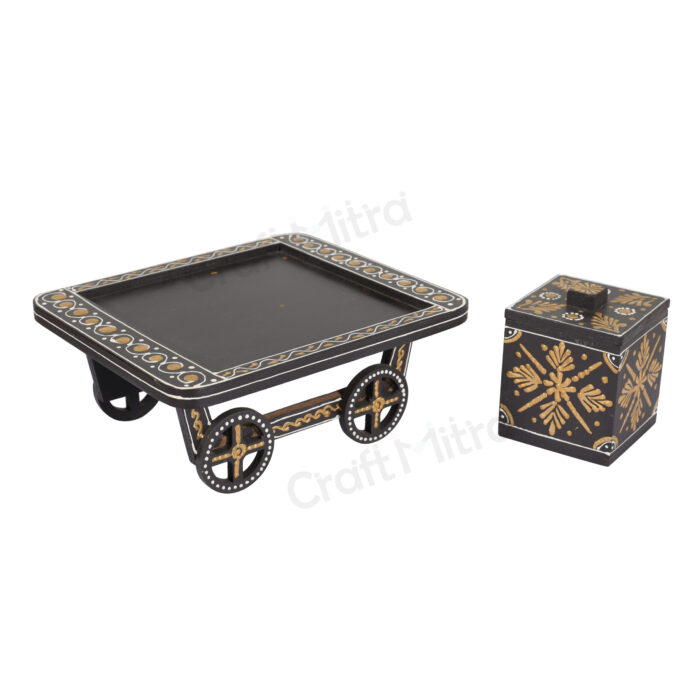 Trolley Dry Fruit Box with 4 Compartment (Brown) - Image 4