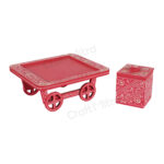 Trolley Dry Fruit Box with 4 Compartment (Red) - Image 4