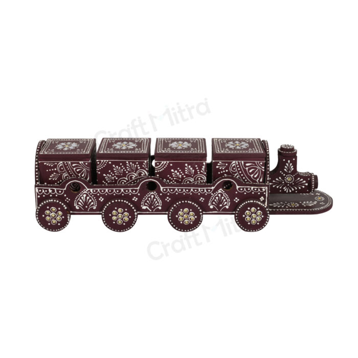 Dry Fruit Train 4 Container Set With Lid (Ruby) - Image 2
