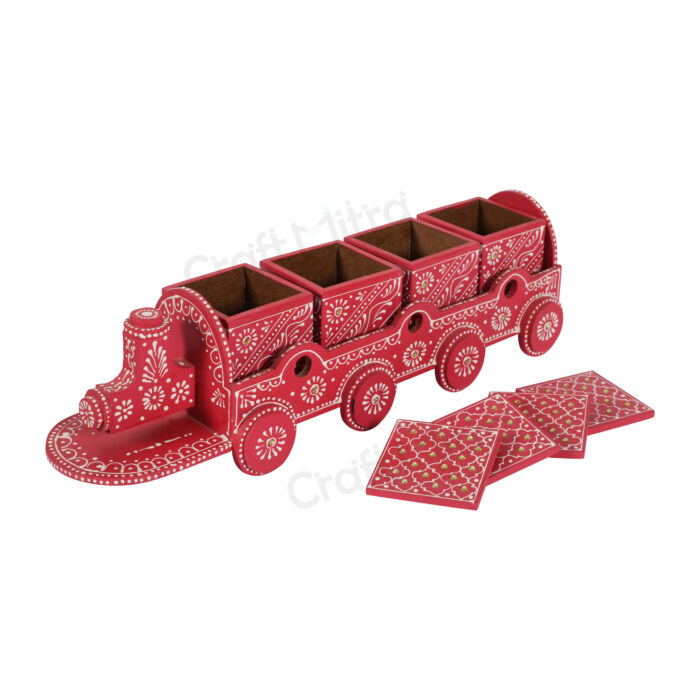 Dry Fruit Train 4 Container Set With Lid (Red) - Image 4