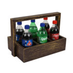Drink Serving Tray 6 Section (Brown)