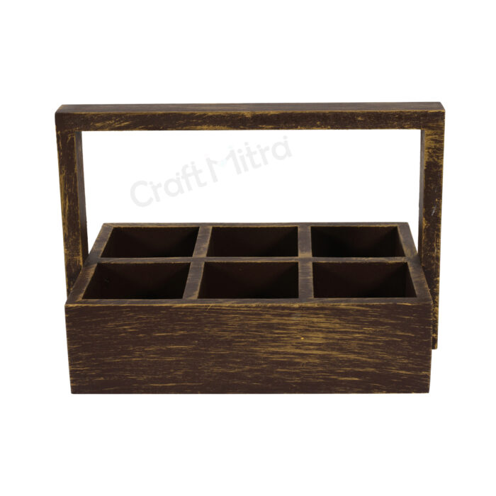 Drink Serving Tray 6 Section (Brown) - Image 3