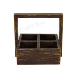 Drink Serving Tray 4 Section (Brown) - Image 3