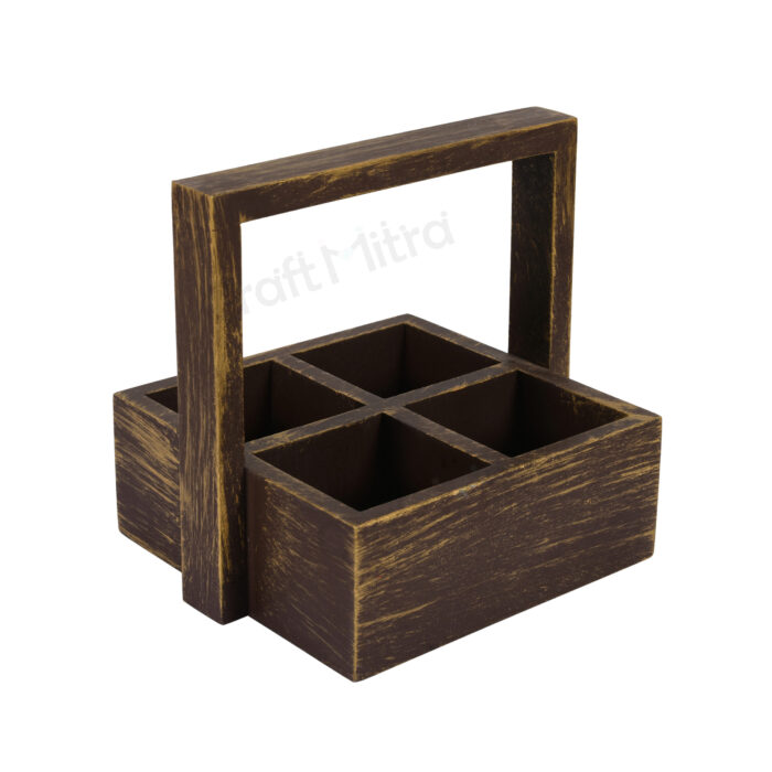 Drink Serving Tray 4 Section (Brown) - Image 4