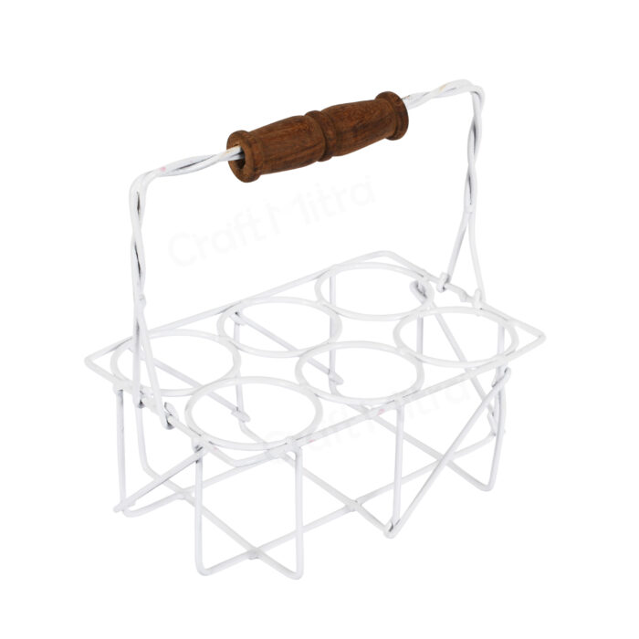 Cutting Chai Glass Set with Iron Stand - Image 2