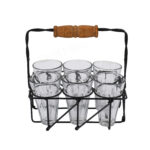 Cutting Chai Glass Set with Iron Stand - Image 2