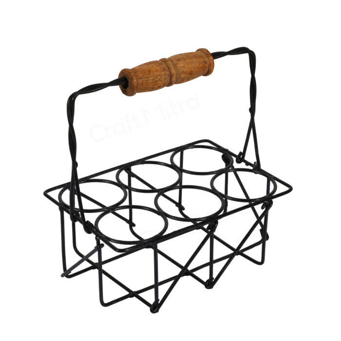 Cutting Chai Glass Set with Iron Stand - Image 3