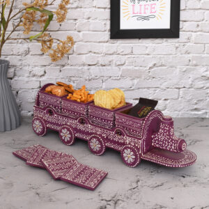 Dry Fruit Train 4 Container Set With Lid (Purple)