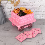 Trolley Dry Fruit Box with 4 Compartment (Pink)