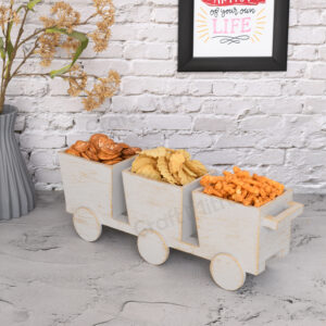 Snack Serving Wheel Tray (Silver)