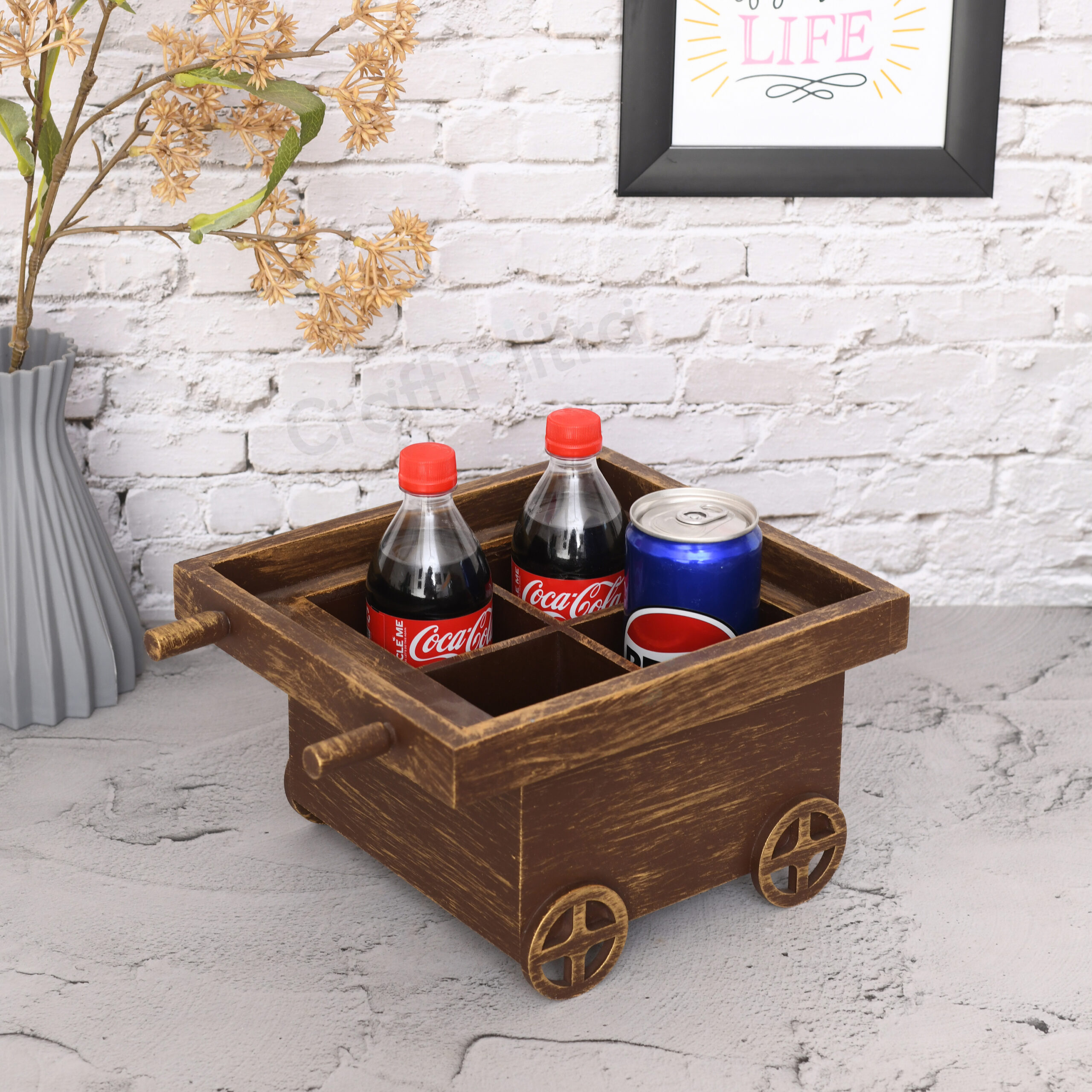 Drinks Serving Trolly (Brown) - Image 1