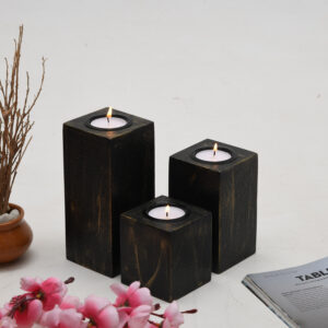 Black Candle Holders (Set of 3)