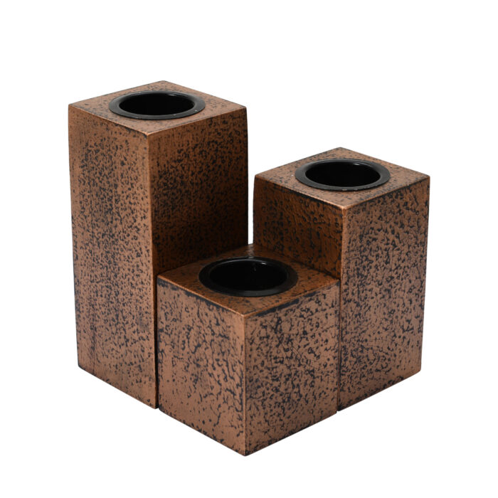 Brown Candle Holders (Set of 3) - Image 4