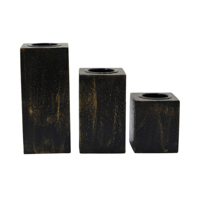 Black Candle Holders (Set of 3) - Image 2