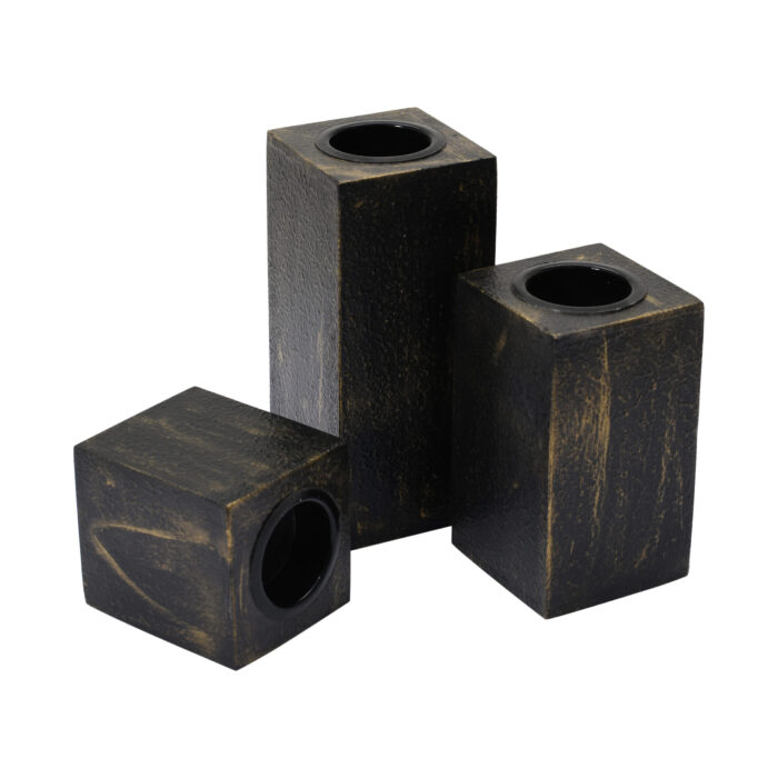 Black Candle Holders (Set of 3) - Image 5