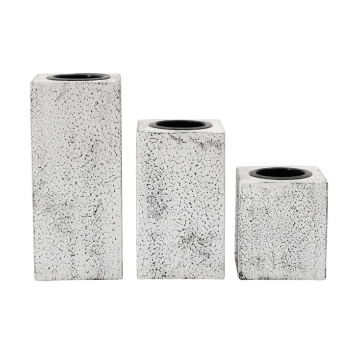 Silver Black Candle Holders (Set of 3) - Image 2