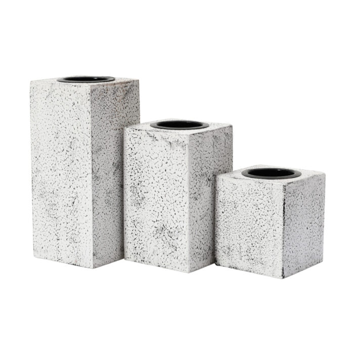 Silver Black Candle Holders (Set of 3) - Image 3