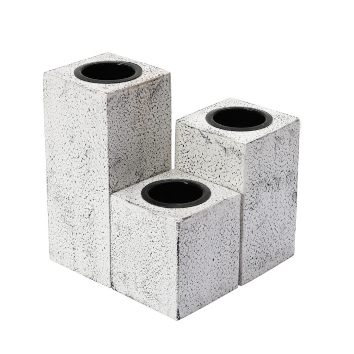 Silver Black Candle Holders (Set of 3) - Image 4