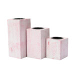 Pink Candle Holders (Set of 3) - Image 3