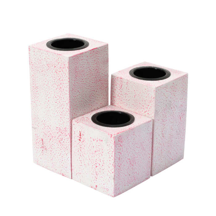Pink Candle Holders (Set of 3) - Image 4