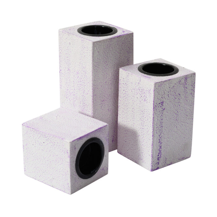 Silver Pink Candle Holders (Set of 3) - Image 5