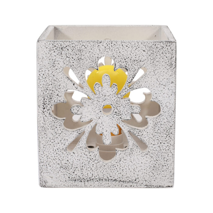 Silver Black Rock Salt Lamp (Flower) - Image 4