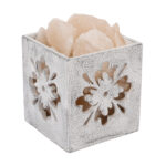 Silver Black Rock Salt Lamp (Flower) - Image 2
