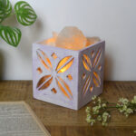 Silver Pink Rock Salt Lamp (Flower)