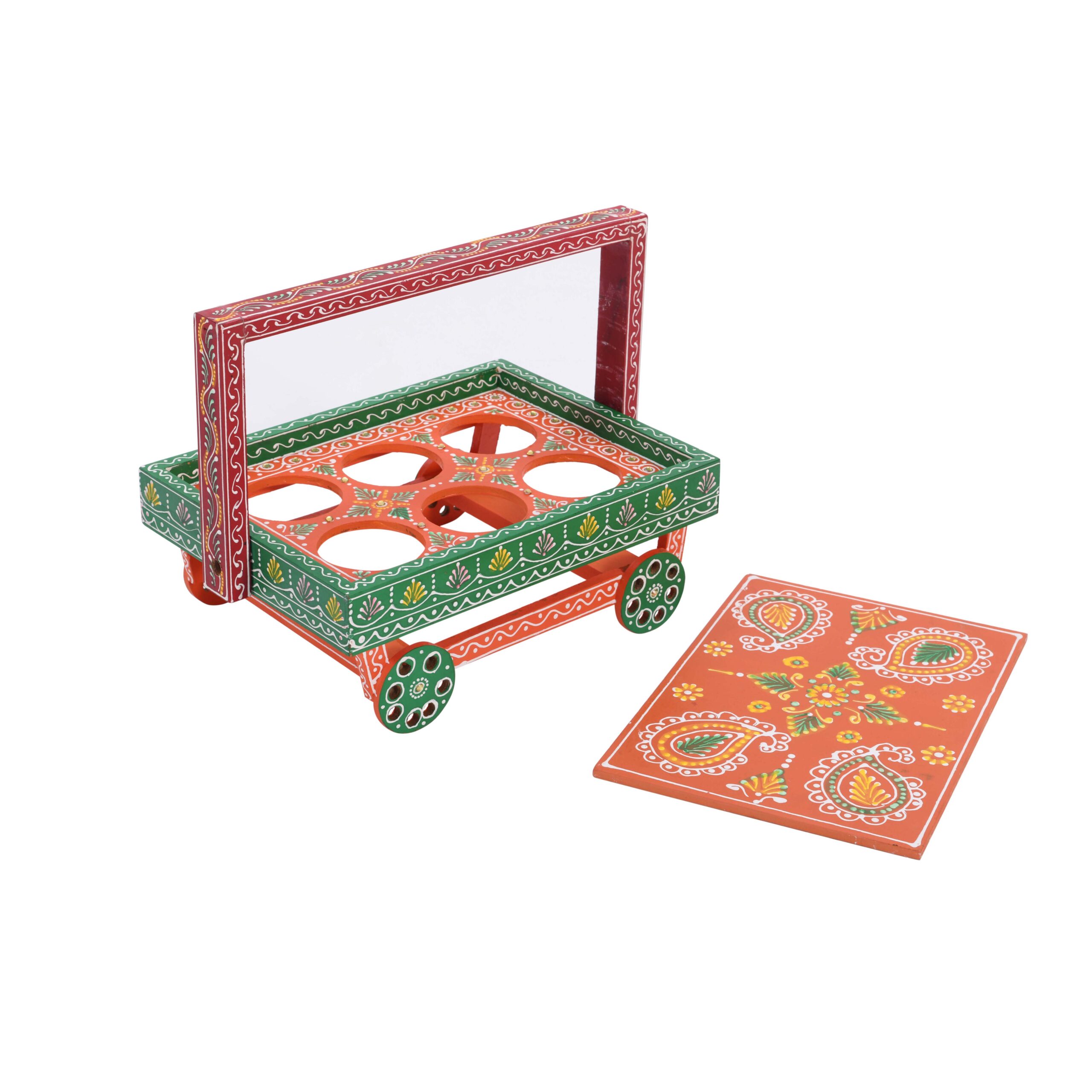 Orange Glass Holder Tray